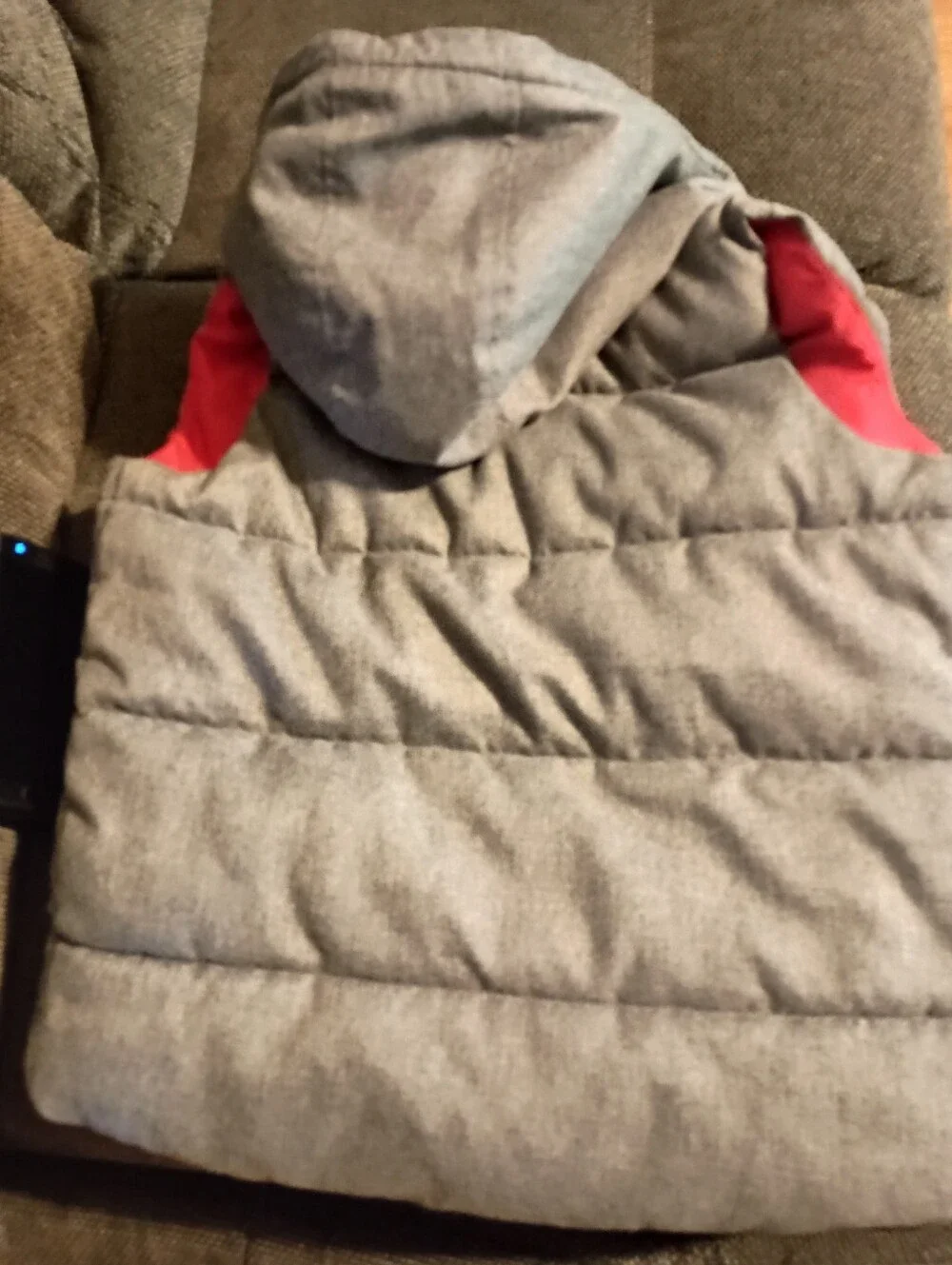 Old Navy Puffer Vest Boys Medium Gray Size M Full Zip Sleeveless